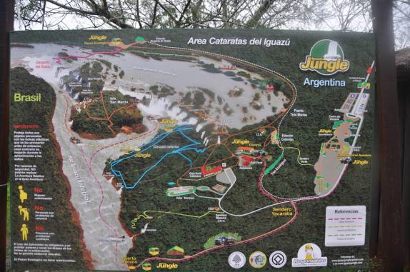Mapa do Parque Nacional Iguazu (em Puerto Iguazu - Argentina)